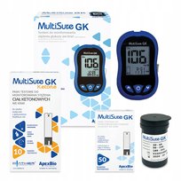 Ketometr Glukometr 2w1 Multisure GK pomiar glukozy ketonów + paski Diather