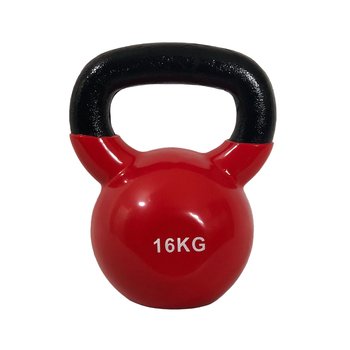 Kettlebell winylowy żeliwny 16 kg czerwony - UNDERFIT