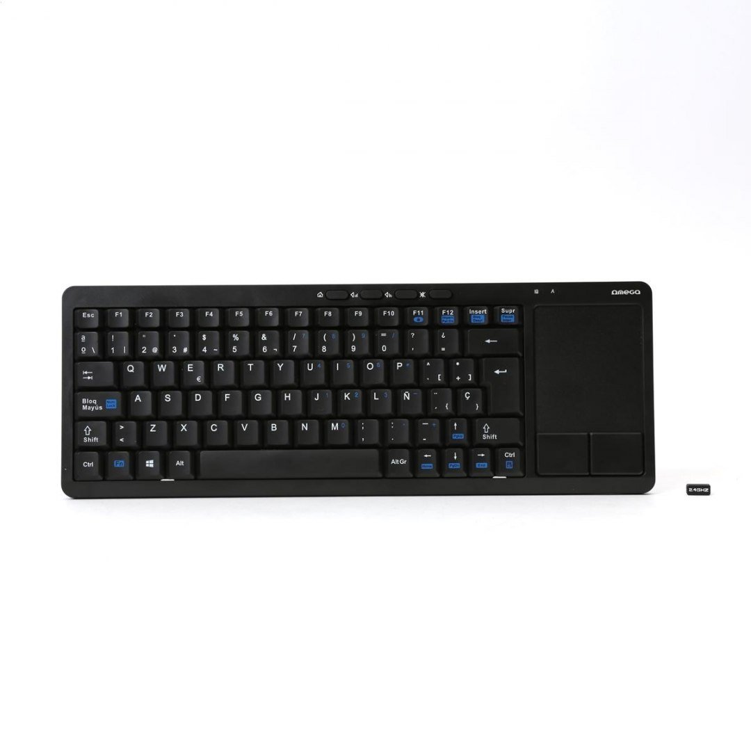 Фото - Клавіатура Omega Keyboard Wireless Es  For Smart Tv Black + Touchpad  [44423]