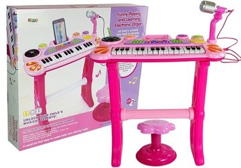 Keyboard z Mikrofonem i Krzesełkiem USB Różowy Import LEANToys - lean