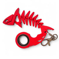 Keyrambit Nowy Model CZERWONY Rekinek + Karabińczyk Brelok Keyspinner Kajawis