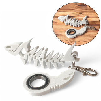 Keyrambit Nowy Model Rekinek + Karabińczyk BIAŁY Brelok Keyspinner - Kajawis