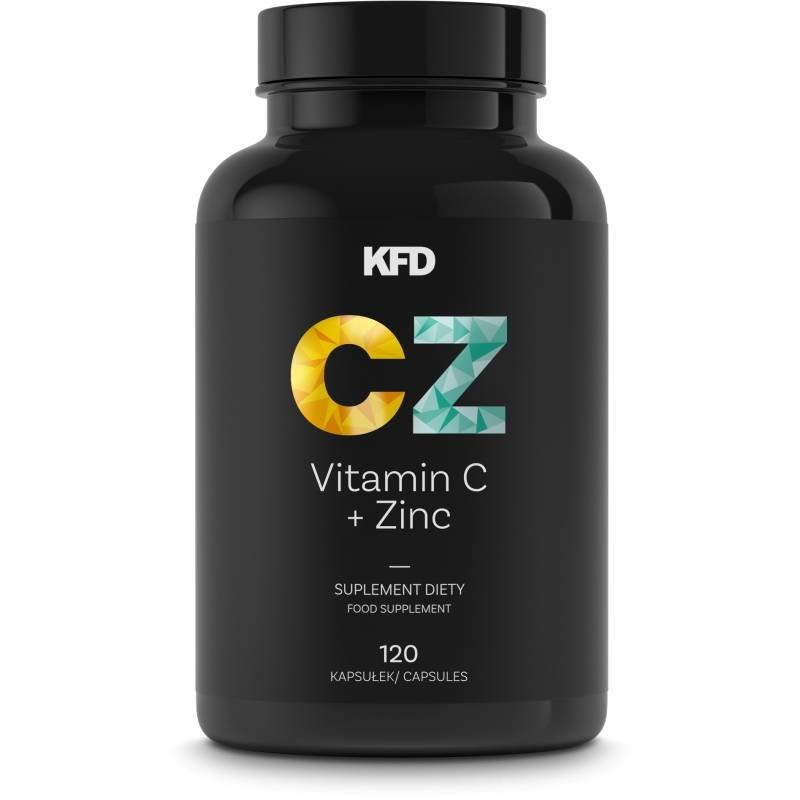Zdjęcia - Witaminy i składniki mineralne KFD Nutrition Suplement diety, KFD VITAMIN C + CYNK – 120 KAPS wsparcie odporności 