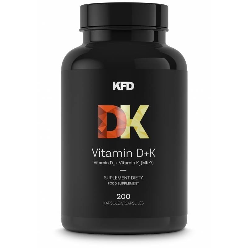 Zdjęcia - Witaminy i składniki mineralne KFD Nutrition Suplement diety, KFD VITAMIN D3+K2  - 200 KAPSUŁEK zdrowe ko (MK-7 Z NATTO)