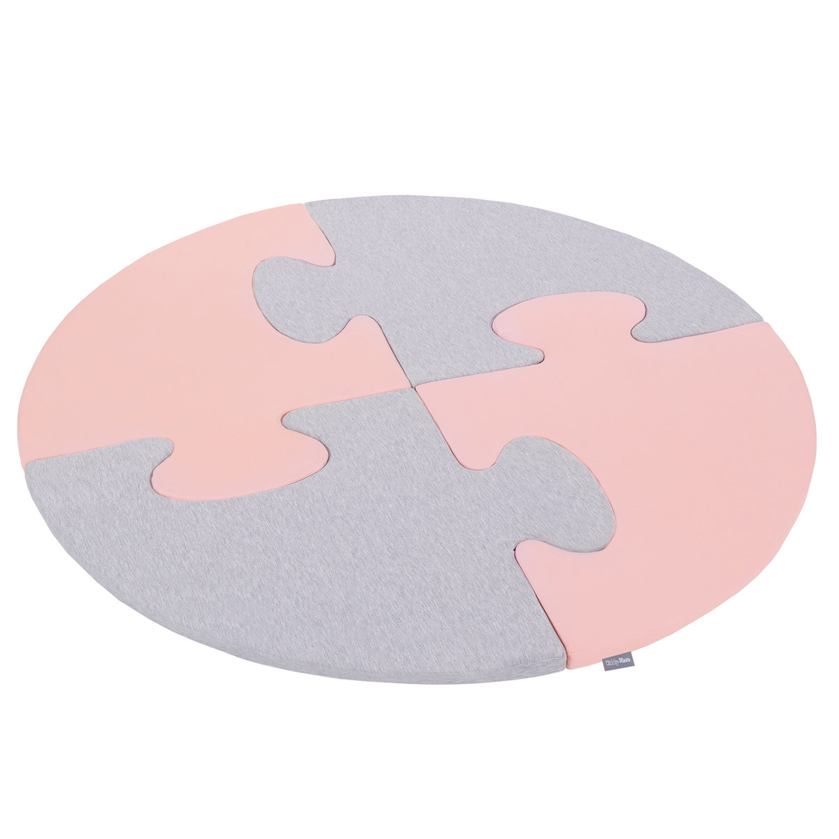 Фото - Розвивальний килимок KiddyMoon Piankowe Puzzle do zabawy Okrąg różowy-jasnoszary 4 Zabawka mata