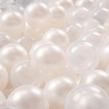 KiddyMoon, plastikowe piłeczki 6cm perła-transparent 300/6cm - KiddyMoon
