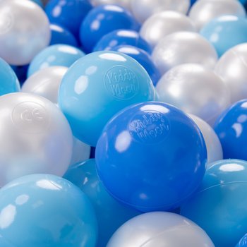 KiddyMoon, plastikowe piłeczki 7cm babyblue-niebieski-perła 300 - KiddyMoon