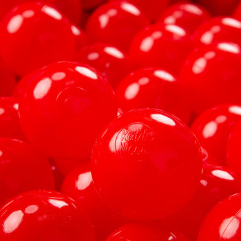 KiddyMoon Plastikowe piłeczki 7cm czerwony 50 Zabawka zestaw kulek - KiddyMoon