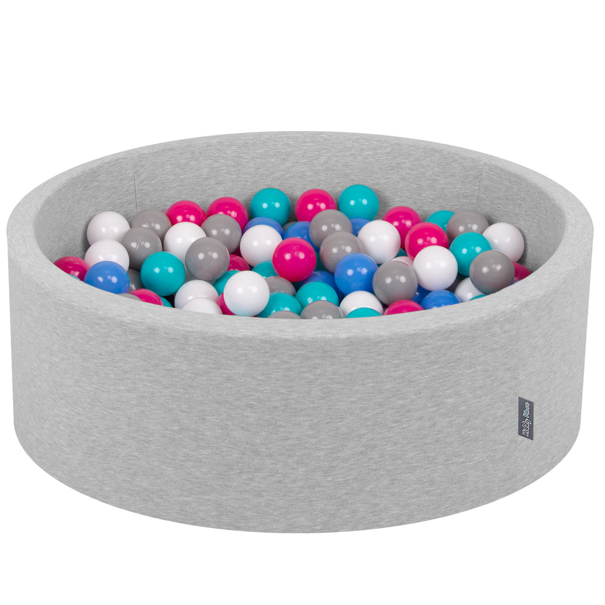 Фото - Інші іграшки KiddyMoon, suchy basen okrągły, 90x30 cm/200 piłek, jasnoszary:biały-szary