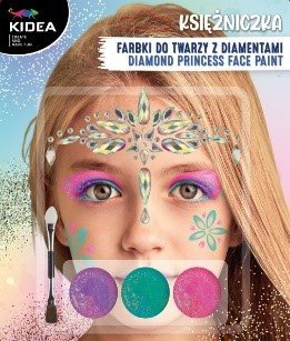 Kidea, Farbki do twarzy zestaw księżniczka z diamentami - KIDEA