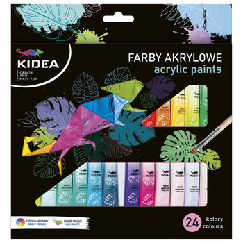 Kidea, Farby akrylowe 24 kolory po 6ml - KIDEA