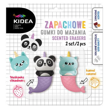 Kidea, Gumki Do Mazania Zapachowe Kotek I Panda 2 Szt.  - KIDEA