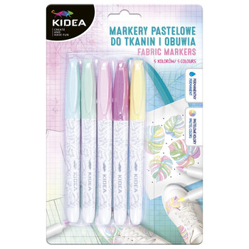 Kidea, markery pastelowe do obuwia i tkanin, 5 kolorów - KIDEA