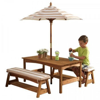 KidKraft, stół z ławkami i parasolem  - Kidkraft