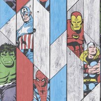 Kids at Home Tapeta Marvel Wood, szara, 102435