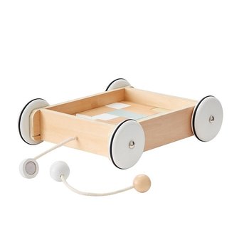 Kids Concept Neo, wózek drewniany z klockami - Kids Concept