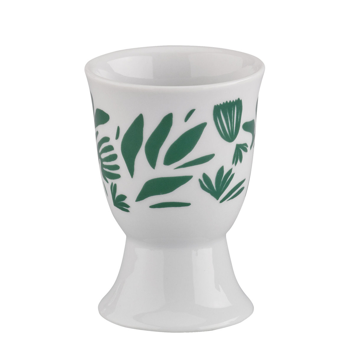 Kieliszek na jajko Cilio Amici, porcelana, śred. 5 x 7 cm, zielone liście