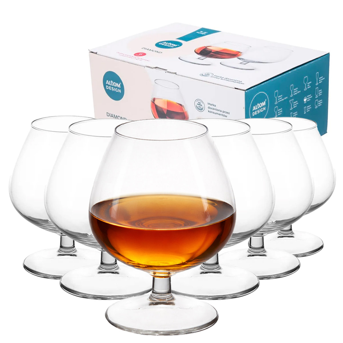 Altom Kieliszki Do Koniaku Kieliszki Do Brandy 240 Ml Design Diamond