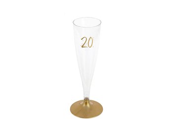 Kieliszki do szampana na dwudzieste urodziny - 140 ml - 6 szt. - SANTEX