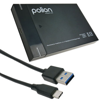 Kieszeń adapter USB-C przejściówka na dysk 2,5" SSD HDD SATA USB 3.0 czarna aluminium - Polion