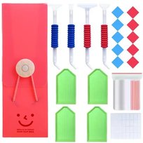 Kieszonkowy Zestaw Narzędzi Do Haftu Diamentowego - Czerwony