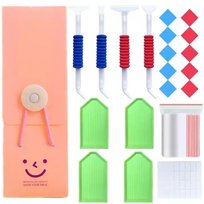 Kieszonkowy Zestaw Narzędzi Do Haftu Diamentowego - Różowy