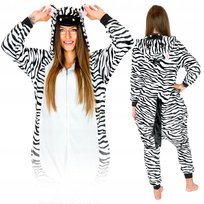 Kigurumi onesie piżama męska rozpinana ciepła jednoczęściowa zebra S Inna marka
