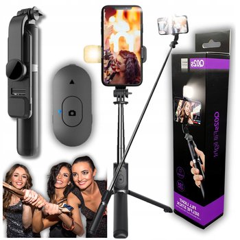 KIJEK DO SELFIE STICK TRIPOD STATYW z PILOTEM z LAMPA BLUETOOTH 104cm 360° - Geffy