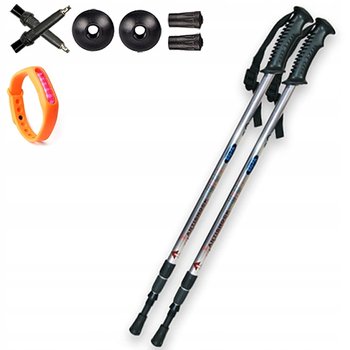 Kijki Nordic Walking teleskopowe, srebrny, 65-135 cm - Inna marka