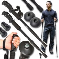 KIJKI TREKKINGOWE DO CHODZENIA KIJE NORDIC WALKING REGULOWANE ANTISHOCK DomowyŚwiat
