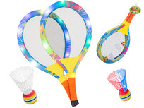 KIK, gra sportowa Rakiety tenisowe świecące LED + lotki