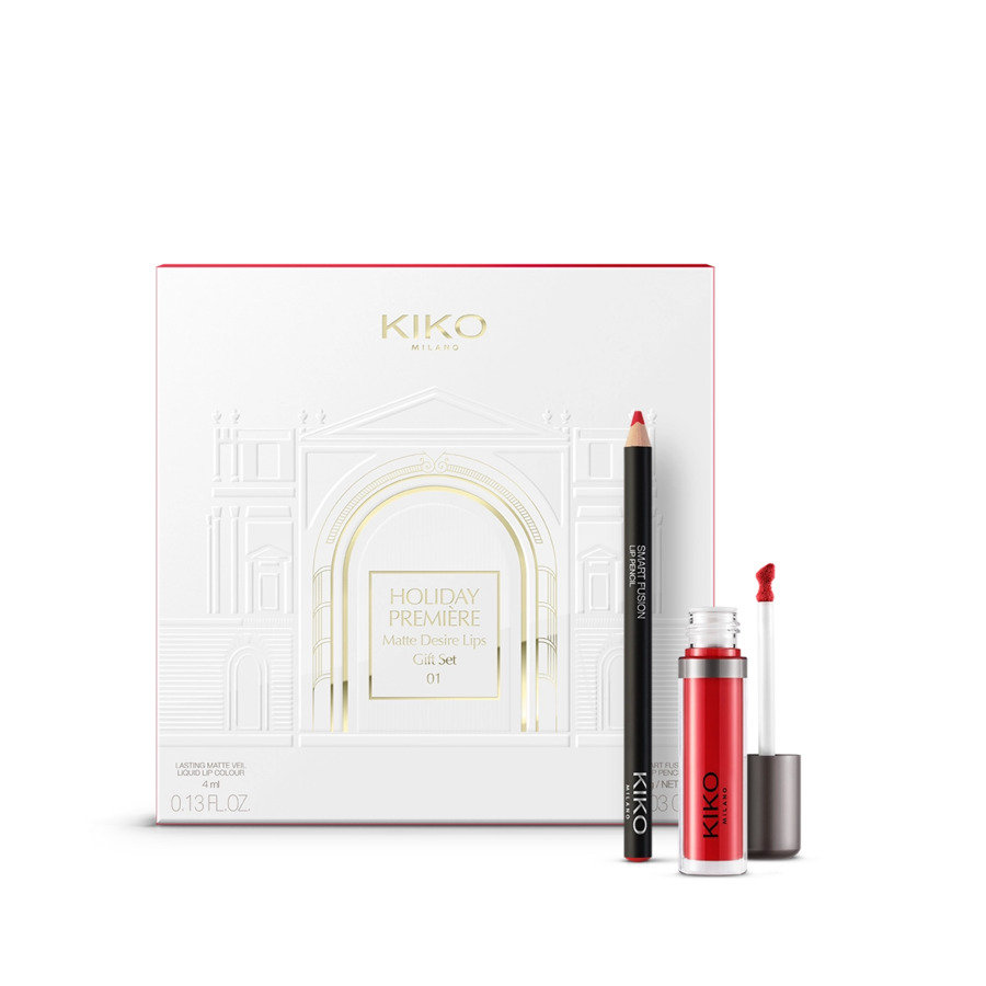 Kiko Milano Holiday Premi Re Matte Desire Lips Gift Set Sumptuous Red Zestaw Do Makija U