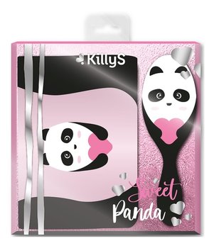 KillyS Sweet Panda, Zestaw szczotka do włosów + kosmetyczka - Killys