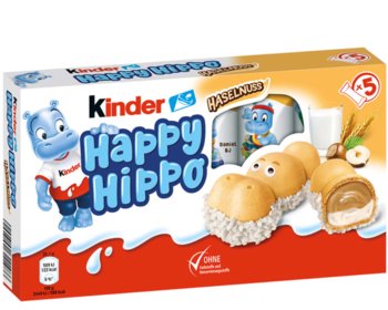 Kinder, batoniki Happy Hippo o smaku orzecha laskowego, 5 sztuk