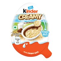 Kinder Creamy krem mleczno-kakaowy pokryty warstwą chrupiącego ryżu 19 g Kinder
