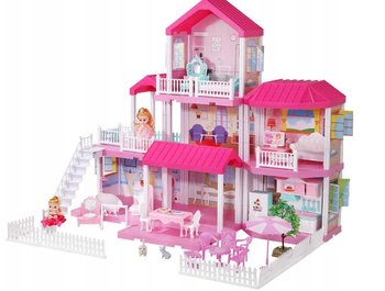 Kinderini, Duży domek dla lalek 3w1 "Pretty Villa", 71 cm - Kinderini