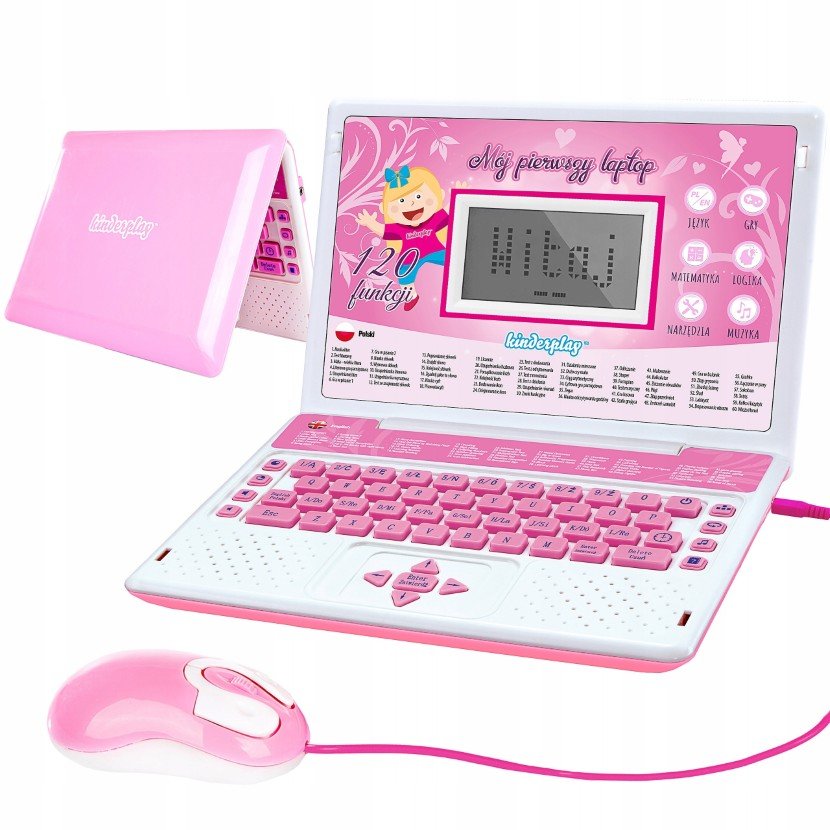 Kinderplay Laptop Dla Dzieci Edukacyjny Do Nauki Literek Liczenia 120 Opcji