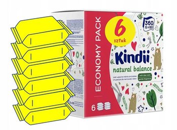 Kindii Chusteczki Natural Balance Box 6X60 Szt. - Kindii