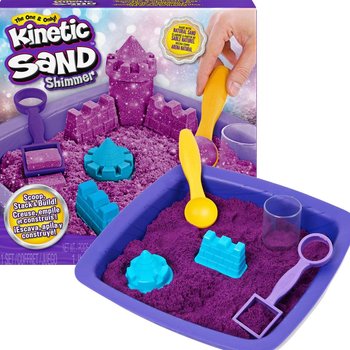 Kinetic Sand Shimmer Piasek kinetyczny zestaw brokatowy fioletowy - Kinetic Sand