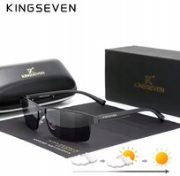 KINGSEVEN okulary przeciwsłoneczne pilotki (aviatory)czarne FOTOCHROMY 7756 Kingseven