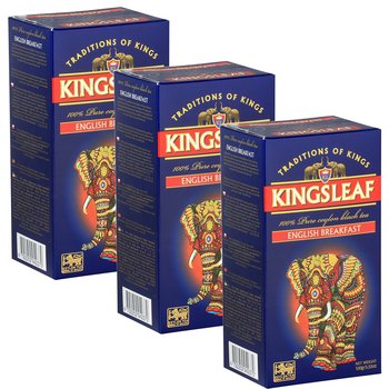 KINGSLEAF- Czarna herbata cejlońska English Breakfast drobno cięta bez dodatków 100g x3 - Basilur