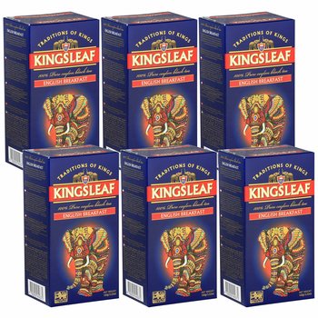 KINGSLEAF- Czarna herbata cejlońska English Breakfast drobno cięta bez dodatków 100g x6 - Basilur