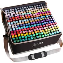 Kingszop Duży Zestaw Artystyczny Markery Dwustronne Flamastry Pisaki Mazaki Z Torbą 262 Szt Pro Dla Dzieci