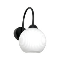 Kinkiet do Łazienki Ścienny Czarny Nad Lustro Biały Klosz Loft Led 1xe27 15-263 Rolka