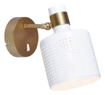Kinkiet LAMPA ścienna ALBERTA 5089 Rabalux metalowa OPRAWA regulowany reflektorek biały złoty - Rabalux