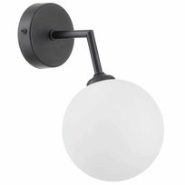 Kinkiet LAMPA ścienna DORADO LP-002/1W BK Light prestige loftowa OPRAWA szklana kula czarna biała