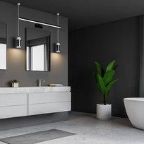 Kinkiet LAMPA ścienna SHINE ML6336 Milagro łazienkowa OPRAWA metalowa LED 15W 4000K nad lustro IP44 czarna