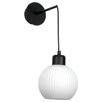 Kinkiet Ścienny Czarny do Sypialni Led Biała Kula Loft 1xe27 15-273 Betis