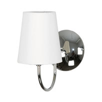 Kinkiet Ścienny do Salonu Glamour Biały Abażur Chrom Led 1xe27 Krios 7-683