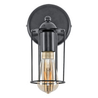 Kinkiet Ścienny do Sypialni Druciany Klosz Industrialny Czarny Led 1xe27 Havel 11-513